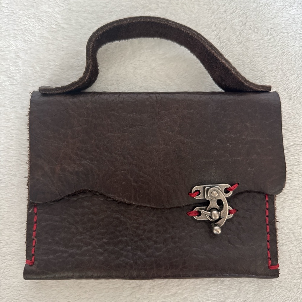Brown Leather Mini Bag, Grunge Steampunk Vibes